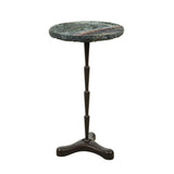 Breton 15" Accent Table with Green Bidasar Marble and Iron from Home Trends & Design - Luna Furniture