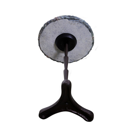 Breton 15" Accent Table with Green Bidasar Marble and Iron from Home Trends & Design - Luna Furniture
