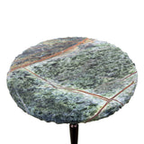 Breton 15" Accent Table with Green Bidasar Marble and Iron from Home Trends & Design - Luna Furniture