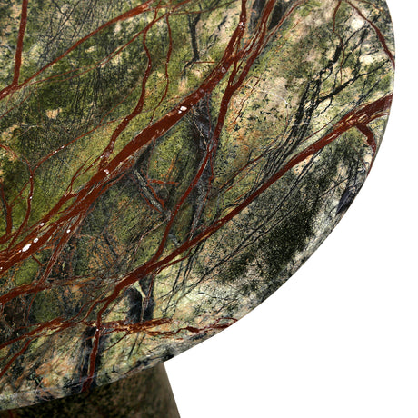 Breton 18" Side Table in Green Bidasar Marble from Home Trends & Design - Luna Furniture