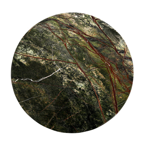 Breton 18" Side Table in Green Bidasar Marble from Home Trends & Design - Luna Furniture