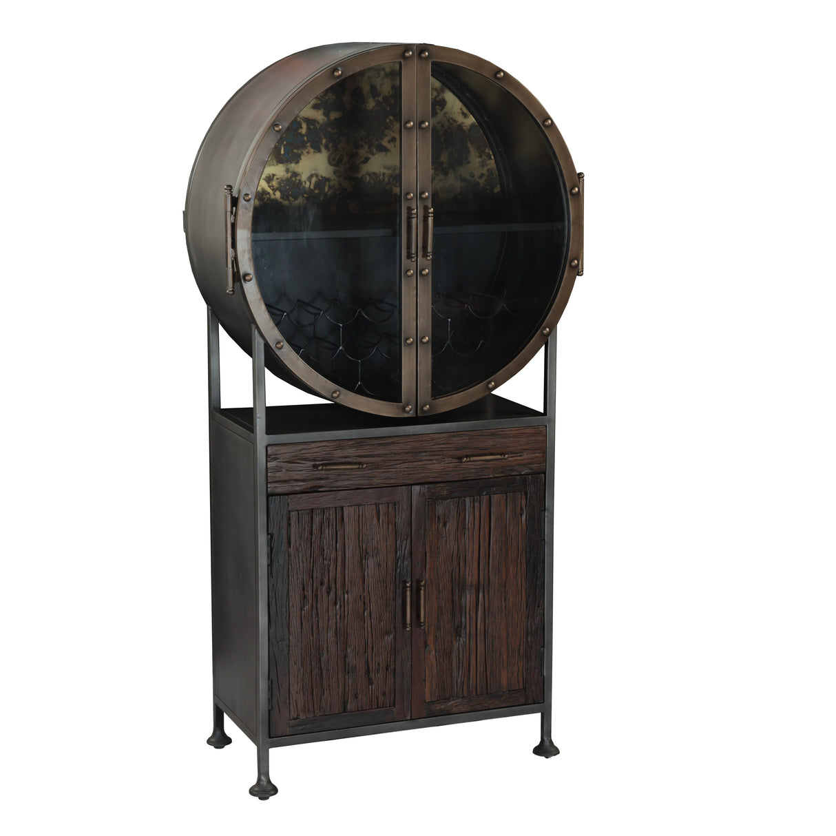 Bowery 74" Tall Round Bar Cabinet from Home Trends & Design - Luna Furniture