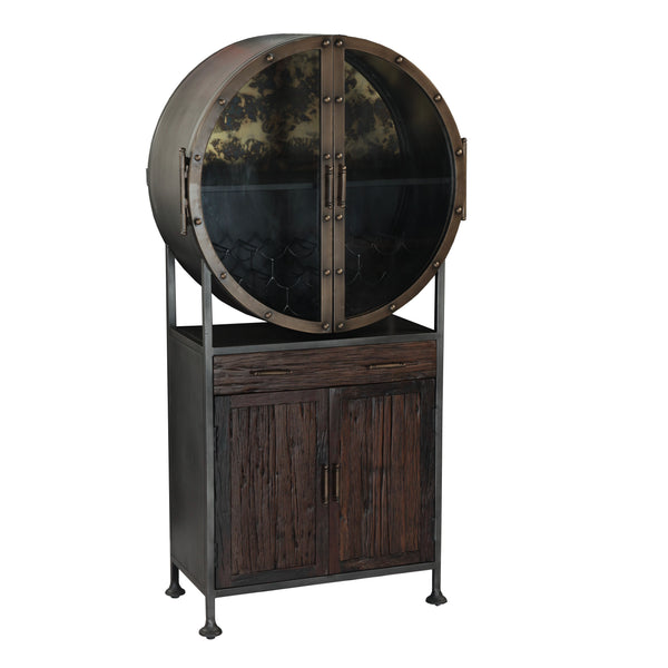 Bowery 74" Tall Round Bar Cabinet