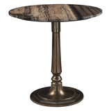 Bowery 36" Gathering Table with Cappuccino Marble and Antique Gold Hexagon Base from Home Trends & Design - Luna Furniture