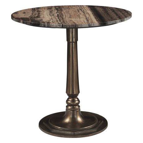 Bowery 36" Gathering Table with Cappuccino Marble and Antique Gold Hexagon Base from Home Trends & Design - Luna Furniture