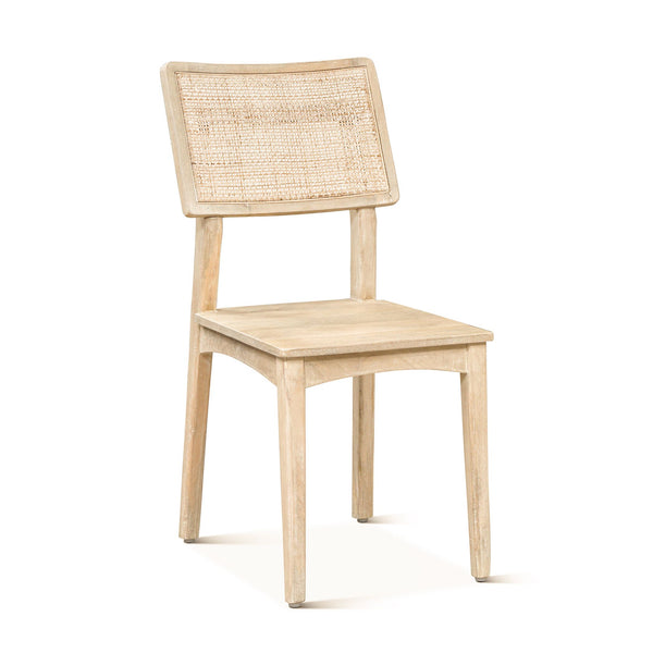 Casablanca 18" Dining Chair in Natural White, Set of 2