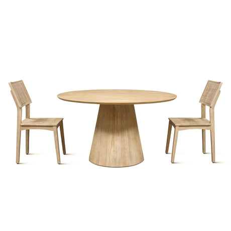 Casablanca 54" Round Dining Table in Natural White from Home Trends & Design - Luna Furniture