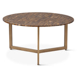 Calico 36" Coffee Table in Tiger Eye with Antique Gold Base from Home Trends & Design - Luna Furniture