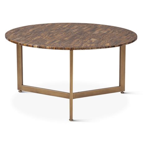 Calico 36" Coffee Table in Tiger Eye with Antique Gold Base from Home Trends & Design - Luna Furniture