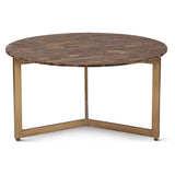 Calico 36" Coffee Table in Tiger Eye with Antique Gold Base from Home Trends & Design - Luna Furniture