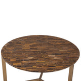 Calico 36" Coffee Table in Tiger Eye with Antique Gold Base from Home Trends & Design - Luna Furniture