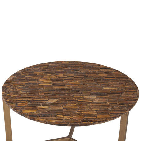 Calico 36" Coffee Table in Tiger Eye with Antique Gold Base from Home Trends & Design - Luna Furniture