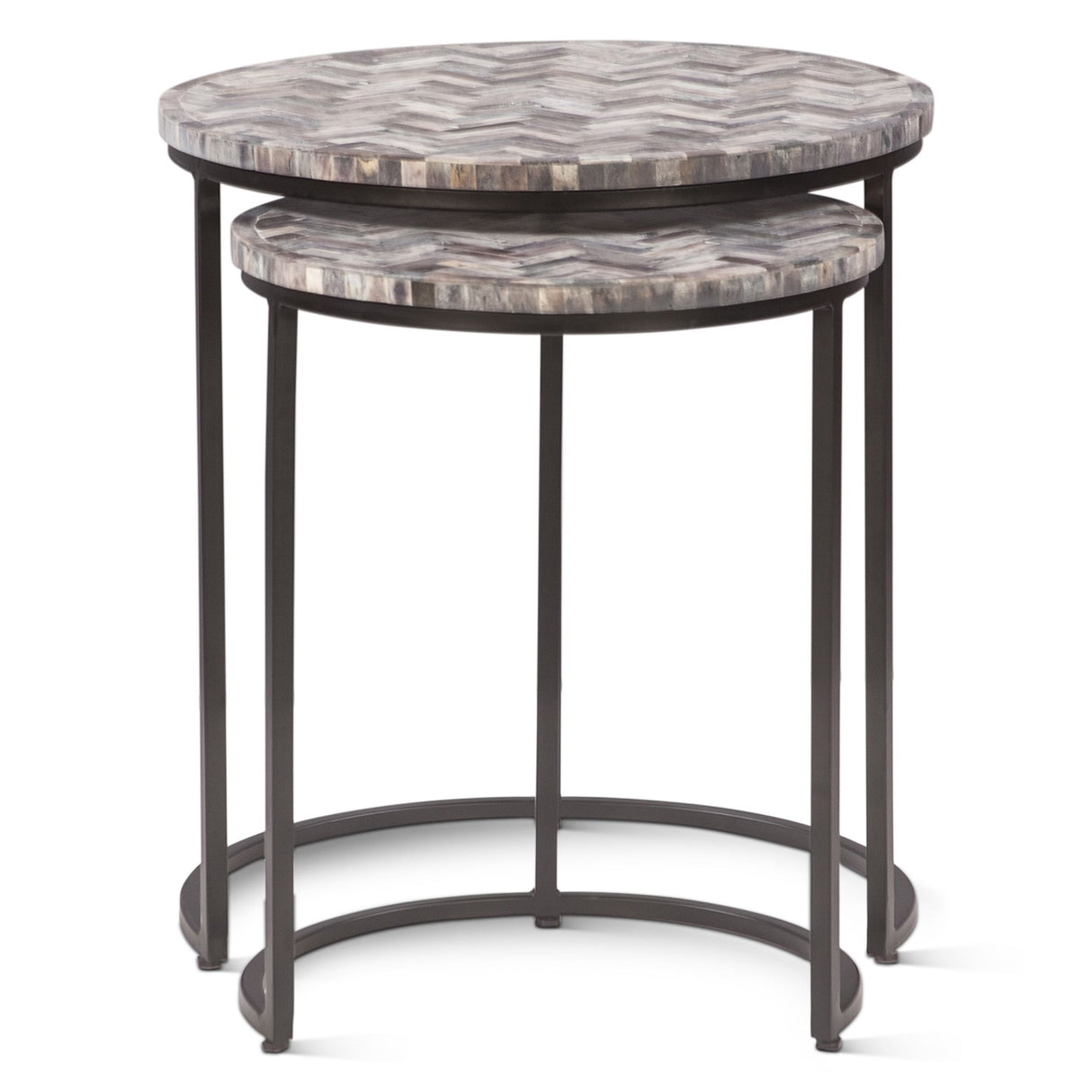Calico 20" Nesting Tables in Chevron Pattern, Set 2 from Home Trends & Design - Luna Furniture