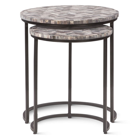 Calico 20" Nesting Tables in Chevron Pattern, Set 2 from Home Trends & Design - Luna Furniture