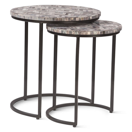 Calico 20" Nesting Tables in Chevron Pattern, Set 2 from Home Trends & Design - Luna Furniture