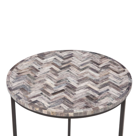 Calico 20" Nesting Tables in Chevron Pattern, Set 2 from Home Trends & Design - Luna Furniture