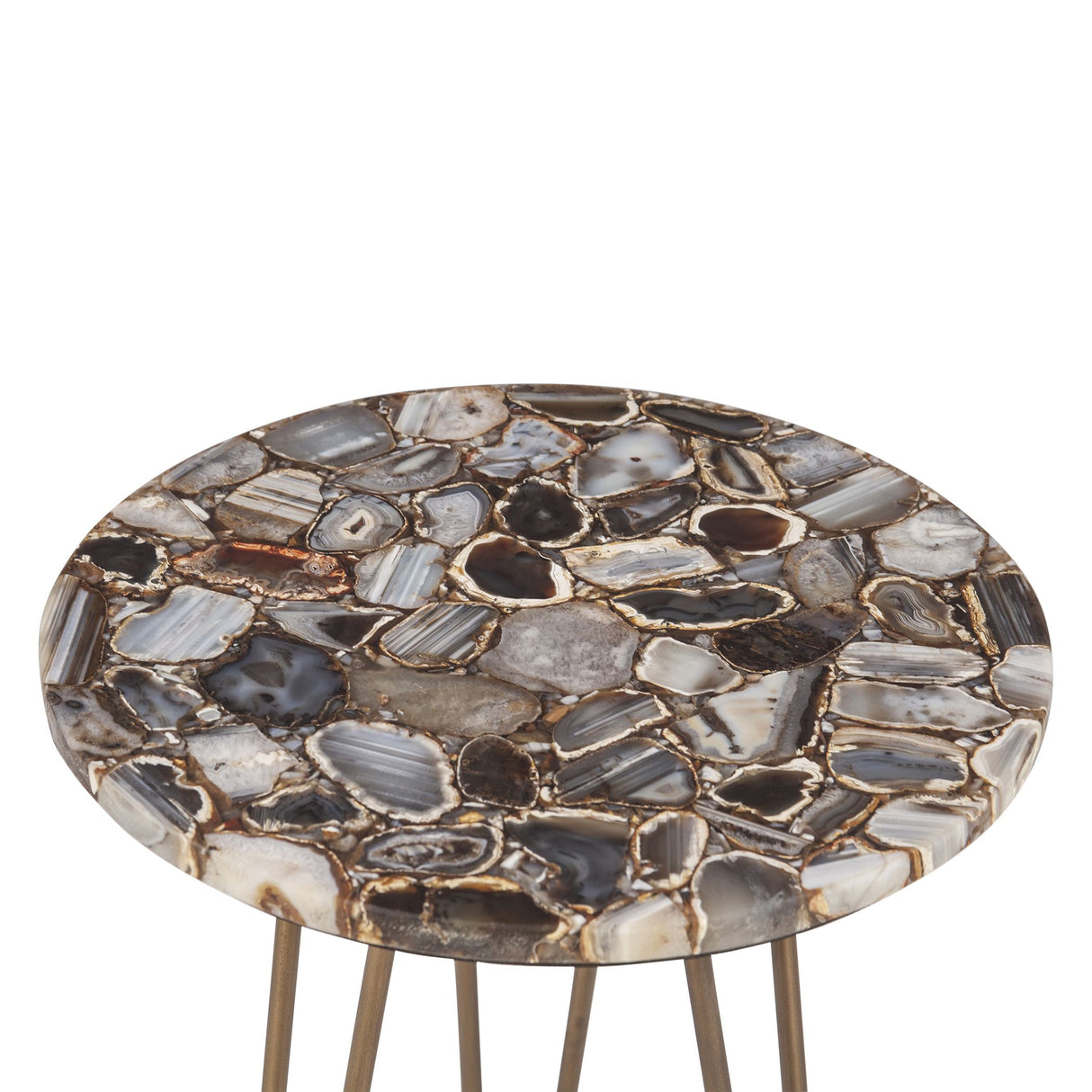 Calico 17" Side Table in Stone Agate with Iron Base from Home Trends & Design - Luna Furniture