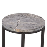 Calico 14" Side Table in Gray Septarian with Iron Base from Home Trends & Design - Luna Furniture