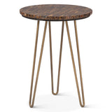 Calico 17" Side Table in Tiger Eye with Antique Gold Base from Home Trends & Design - Luna Furniture