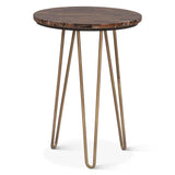 Calico 17" Side Table in Tiger Eye with Antique Gold Base from Home Trends & Design - Luna Furniture