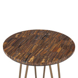 Calico 17" Side Table in Tiger Eye with Antique Gold Base from Home Trends & Design - Luna Furniture