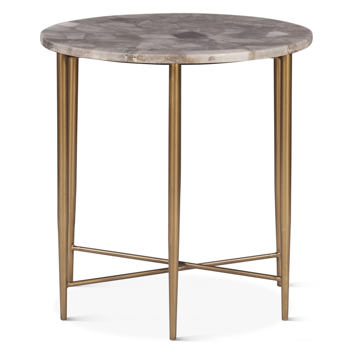 Calico 24" Side Table in Smoky Quartz with Iron Base from Home Trends & Design - Luna Furniture