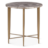 Calico 24" Side Table in Smoky Quartz with Iron Base from Home Trends & Design - Luna Furniture
