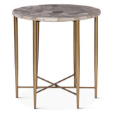 Calico 24" Side Table in Smoky Quartz with Iron Base from Home Trends & Design - Luna Furniture