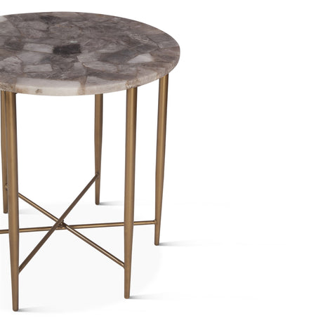 Calico 24" Side Table in Smoky Quartz with Iron Base from Home Trends & Design - Luna Furniture