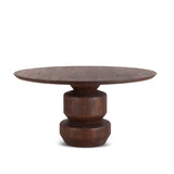 Cambridge 60" Round Dining Table in Walnut Mango Wood from Home Trends & Design - Luna Furniture