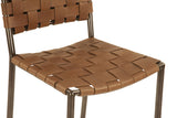 Copenhagen 17" Bar Chair in Brown Buffalo Leather and Iron from Home Trends & Design - Luna Furniture