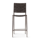 Copenhagen 17" Counter Chair in Black Buffalo Leather and Iron from Home Trends & Design - Luna Furniture