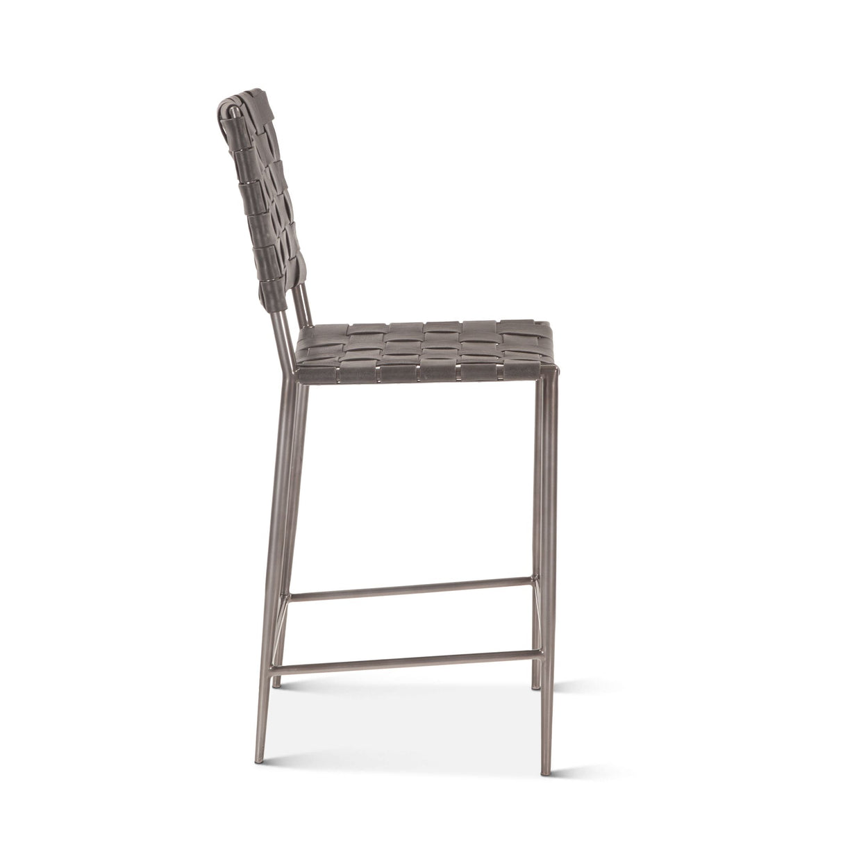 Copenhagen 17" Counter Chair in Black Buffalo Leather and Iron from Home Trends & Design - Luna Furniture