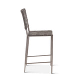 Copenhagen 17" Counter Chair in Black Buffalo Leather and Iron from Home Trends & Design - Luna Furniture