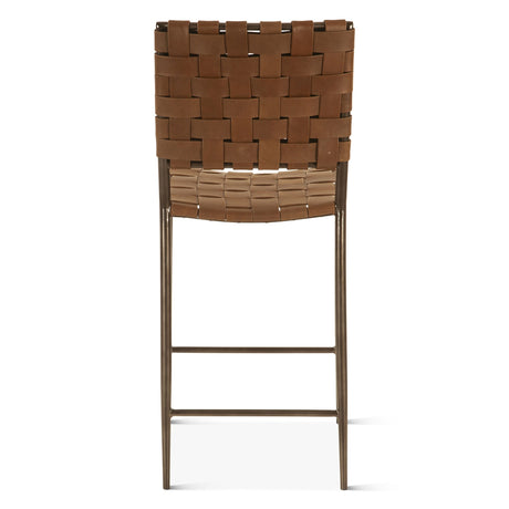 Copenhagen 17" Counter Chair in Brown Buffalo Leather and Iron from Home Trends & Design - Luna Furniture