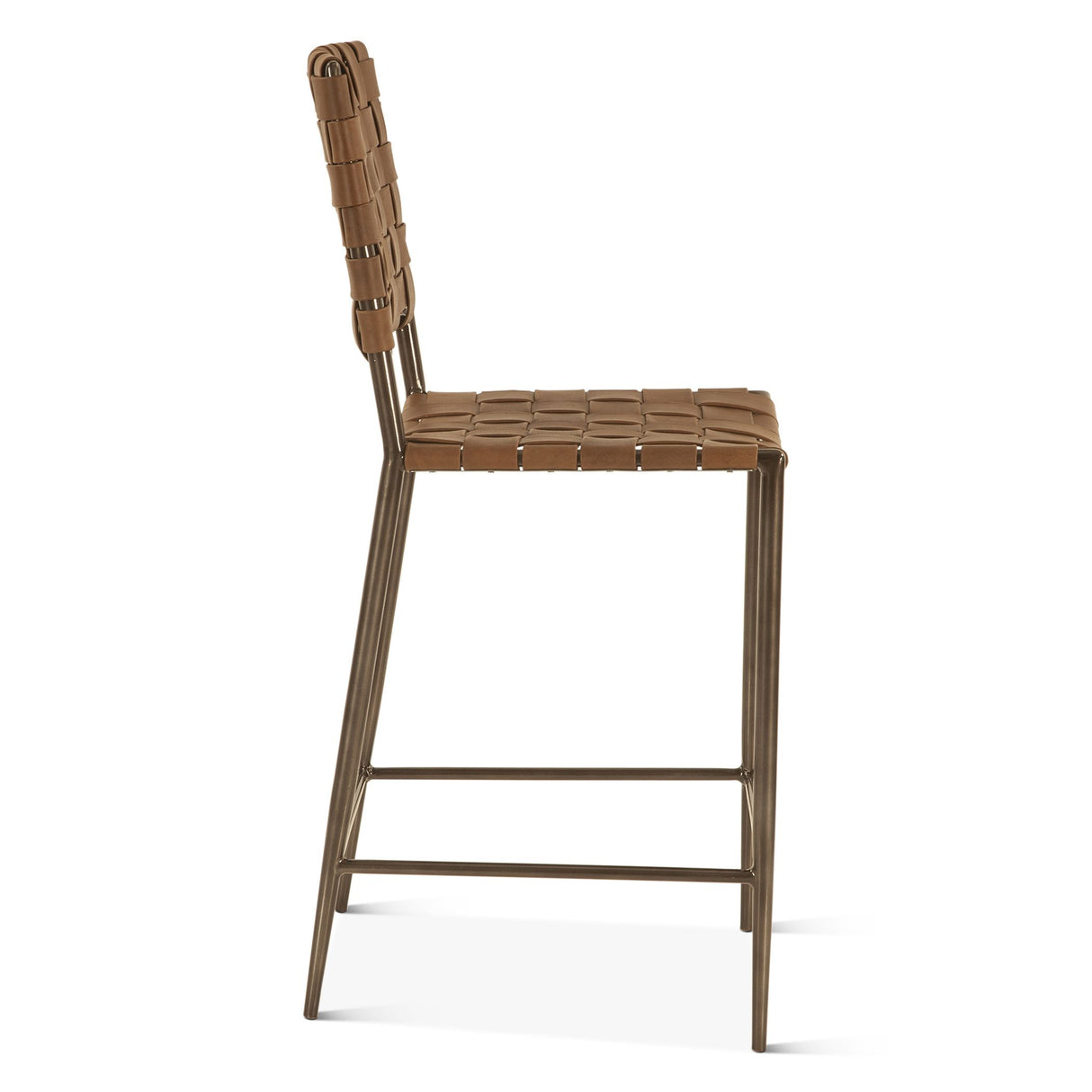 Copenhagen 17" Counter Chair in Brown Buffalo Leather and Iron from Home Trends & Design - Luna Furniture