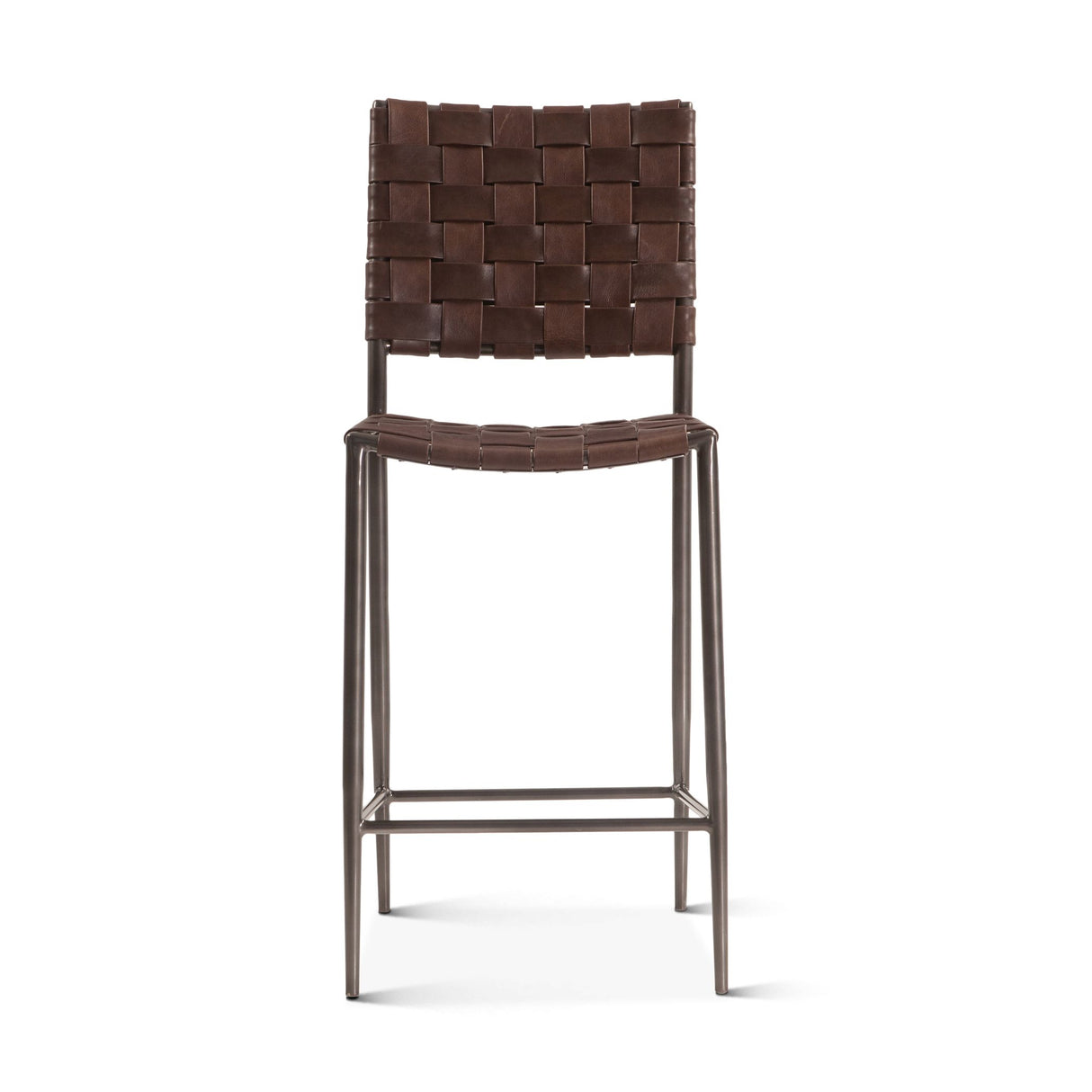 Copenhagen 17" Counter Chair in Tobacco Buffalo Leather with Iron from Home Trends & Design - Luna Furniture