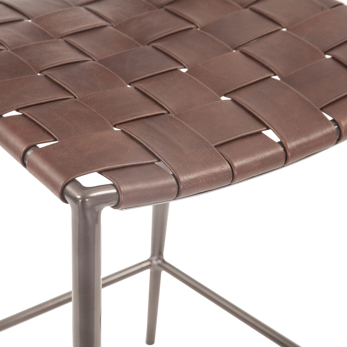 Copenhagen 17" Counter Chair in Tobacco Buffalo Leather with Iron from Home Trends & Design - Luna Furniture