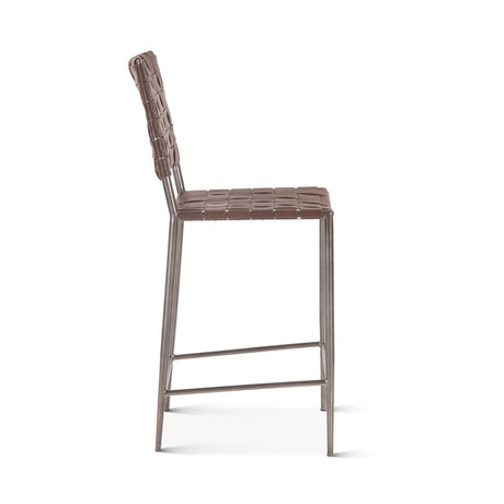 Copenhagen 17" Counter Chair in Tobacco Buffalo Leather with Iron from Home Trends & Design - Luna Furniture