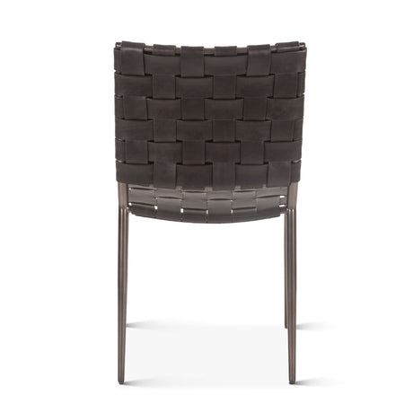 Copenhagen 18" Dining Chair in Black Buffalo Leather and Iron, Set of 2 from Home Trends & Design - Luna Furniture