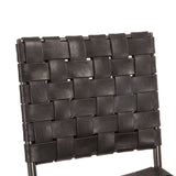 Copenhagen 18" Dining Chair in Black Buffalo Leather and Iron, Set of 2 from Home Trends & Design - Luna Furniture