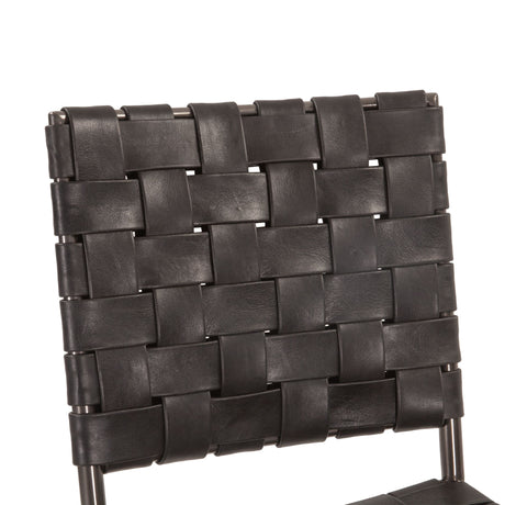 Copenhagen 18" Dining Chair in Black Buffalo Leather and Iron, Set of 2 from Home Trends & Design - Luna Furniture