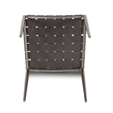 Copenhagen 18" Dining Chair in Black Buffalo Leather and Iron, Set of 2 from Home Trends & Design - Luna Furniture