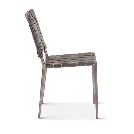 Copenhagen 18" Dining Chair in Black Buffalo Leather and Iron, Set of 2 from Home Trends & Design - Luna Furniture