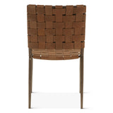 Copenhagen 18" Dining Chair in Brown Buffalo Leather and Iron, Set of 2 from Home Trends & Design - Luna Furniture