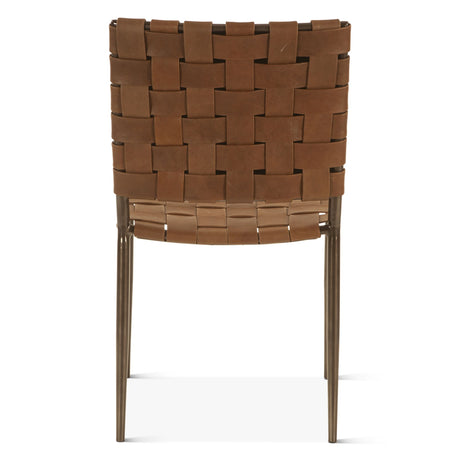 Copenhagen 18" Dining Chair in Brown Buffalo Leather and Iron, Set of 2 from Home Trends & Design - Luna Furniture