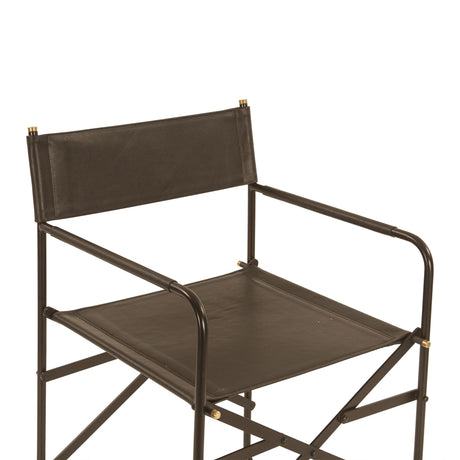 Copenhagen 19" Director's Chair in Black Leather from Home Trends & Design - Luna Furniture