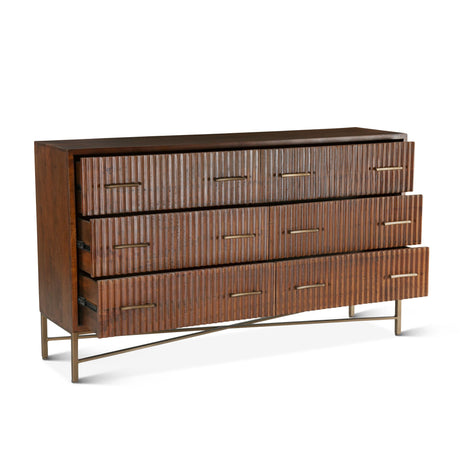 Cosmopolitan 69" Six Drawer Dresser in Honey Brown from Home Trends & Design - Luna Furniture