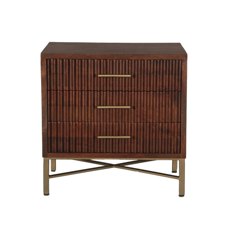 Cosmopolitan 26" Three Drawer Nightstand in Honey Brown - New from Home Trends & Design - Luna Furniture