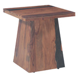Calypso 21" Side Table in Burnt Sheesham from Home Trends & Design - Luna Furniture